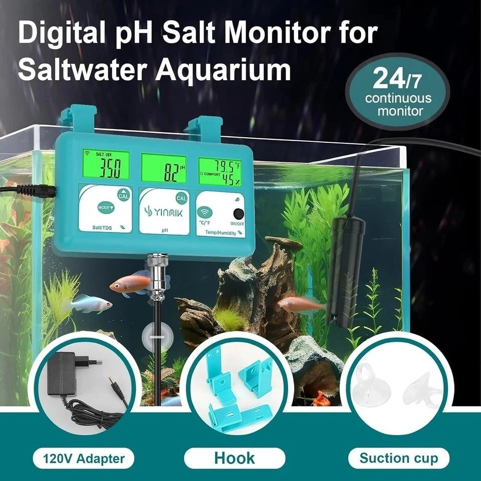 Aquarium Saltwater Salinity Tester Wifi Ph Salinity Monitor Reef Ph Salt Meter T