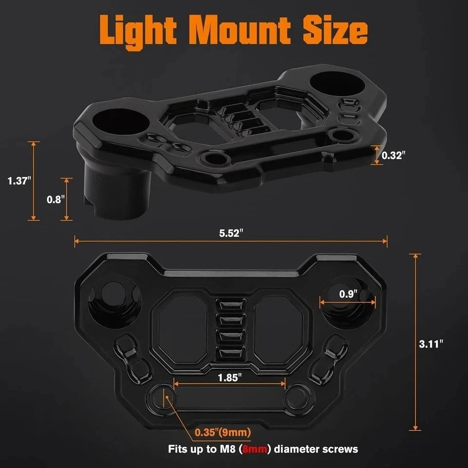 Wrangler JL Light Bar Hood Mounting Brackets, Gladiator JT Ditch Light Cowl Moun