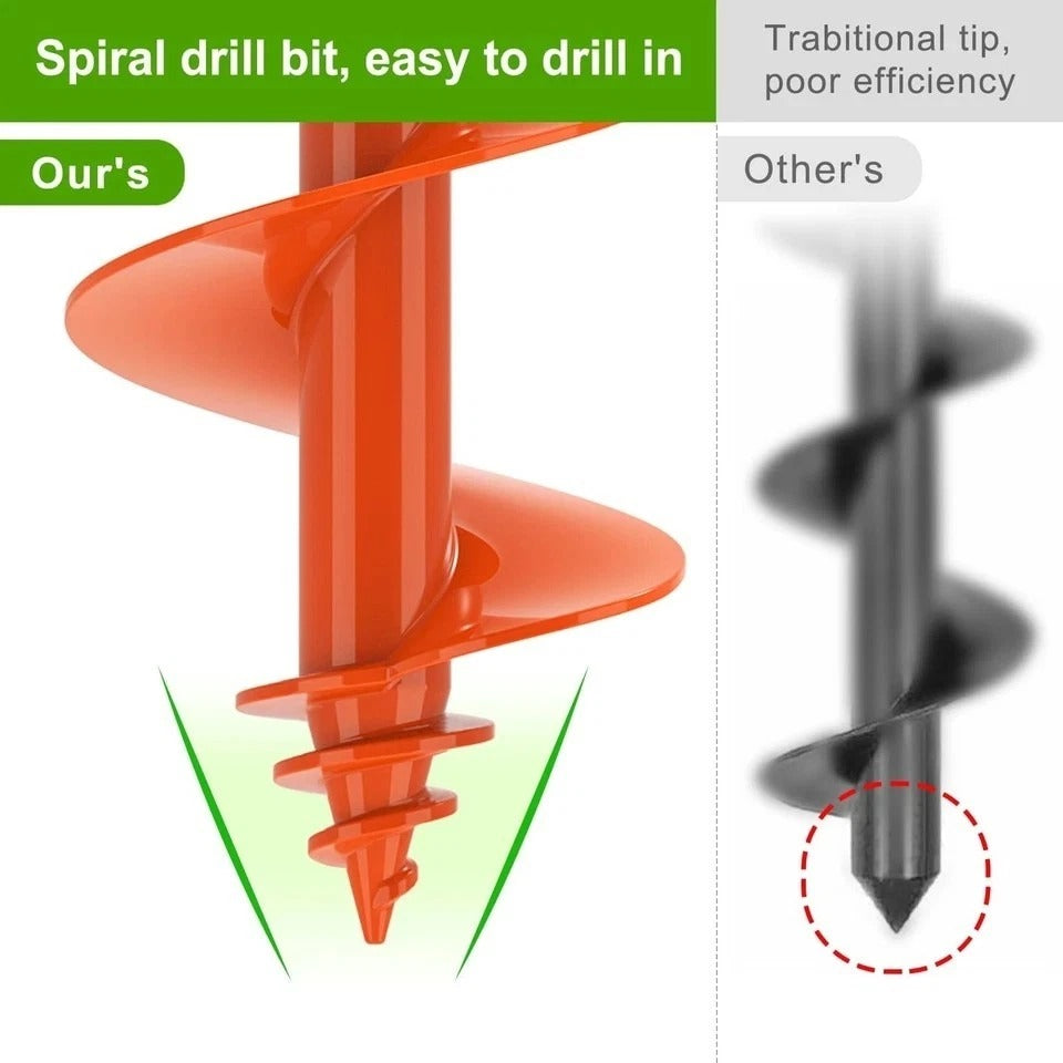 Threaded Auger Drill Bit Pro 3.5''x32'' Garden Earth Auger with Self-Tapping ...