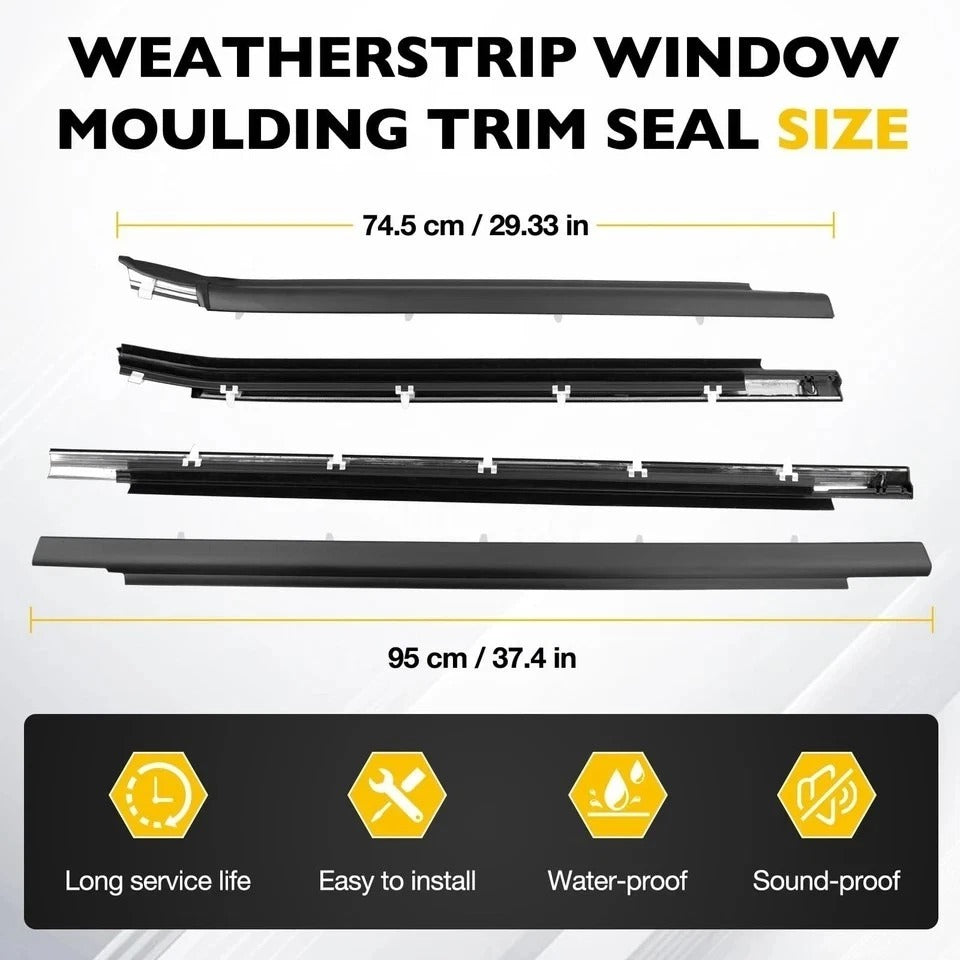 Toyota Tundra 2000-2006 Window Molding Weatherstrip Seal Kit Front Rear Doors