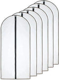 Set of 6 Plastic Garment Bags with Zipper for Suits and Coats (24'' X 40'')