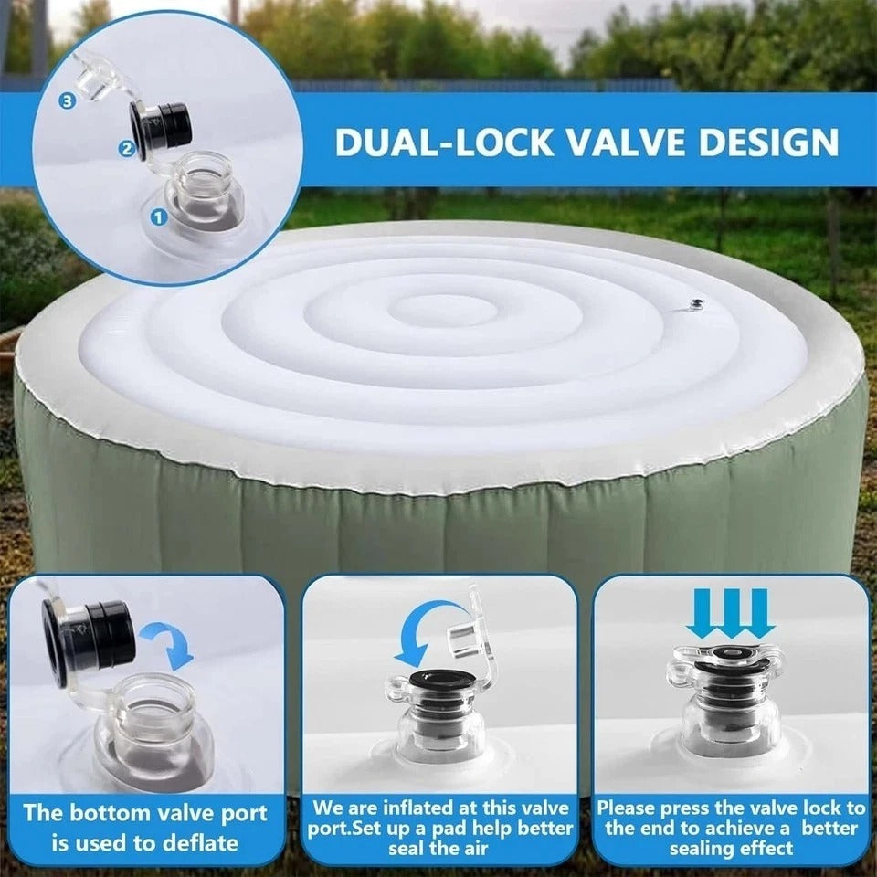 4.5 Ft Inflatable Hot Tub Cover- Energy Saving Lid for round Hot Tub- Foldable P