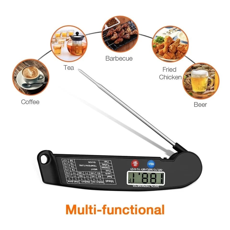 Instant Read Digital Meat Thermometer BBQ Grill Smoker For Kitchen