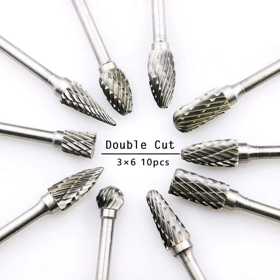 Elevate Your Craft: 10PC Tungsten Carbide Burr Set for Metalworking & More