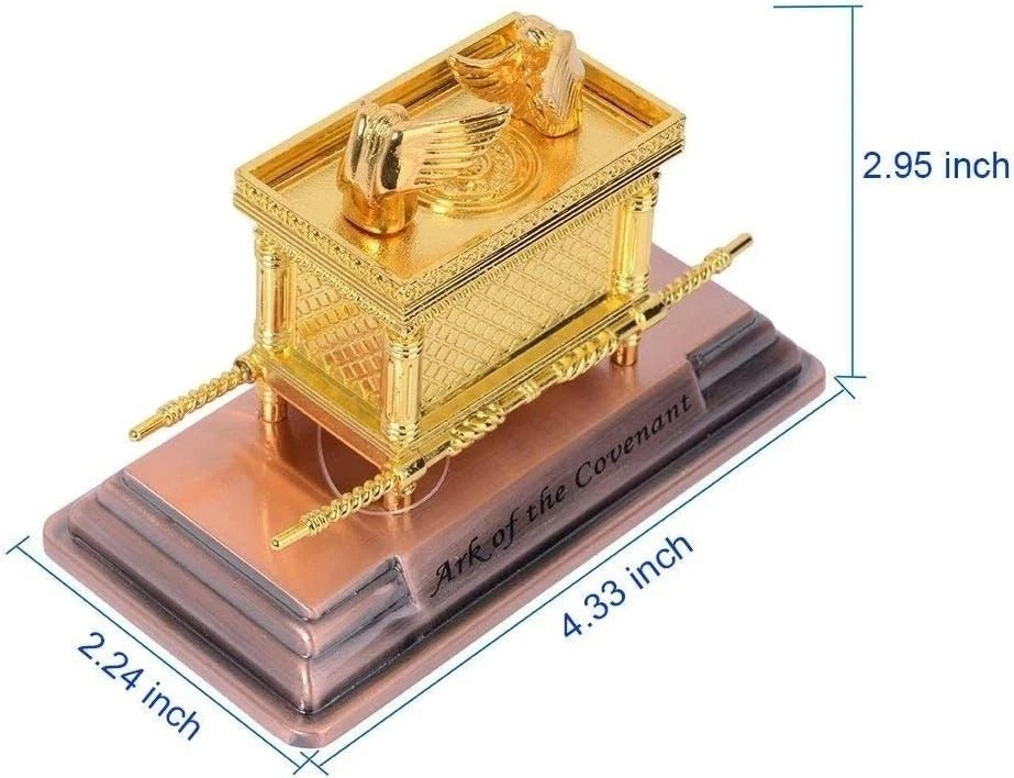 BRTAGG The Ark of The Covenant Replica Gold Plated Statue with Contents, Aaron‘s