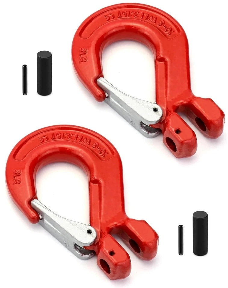 2 Pack 1/2” Clevis Slip Hooks G80 6940Lbs Heavy Duty Tow Latch Hook Trailer Rig