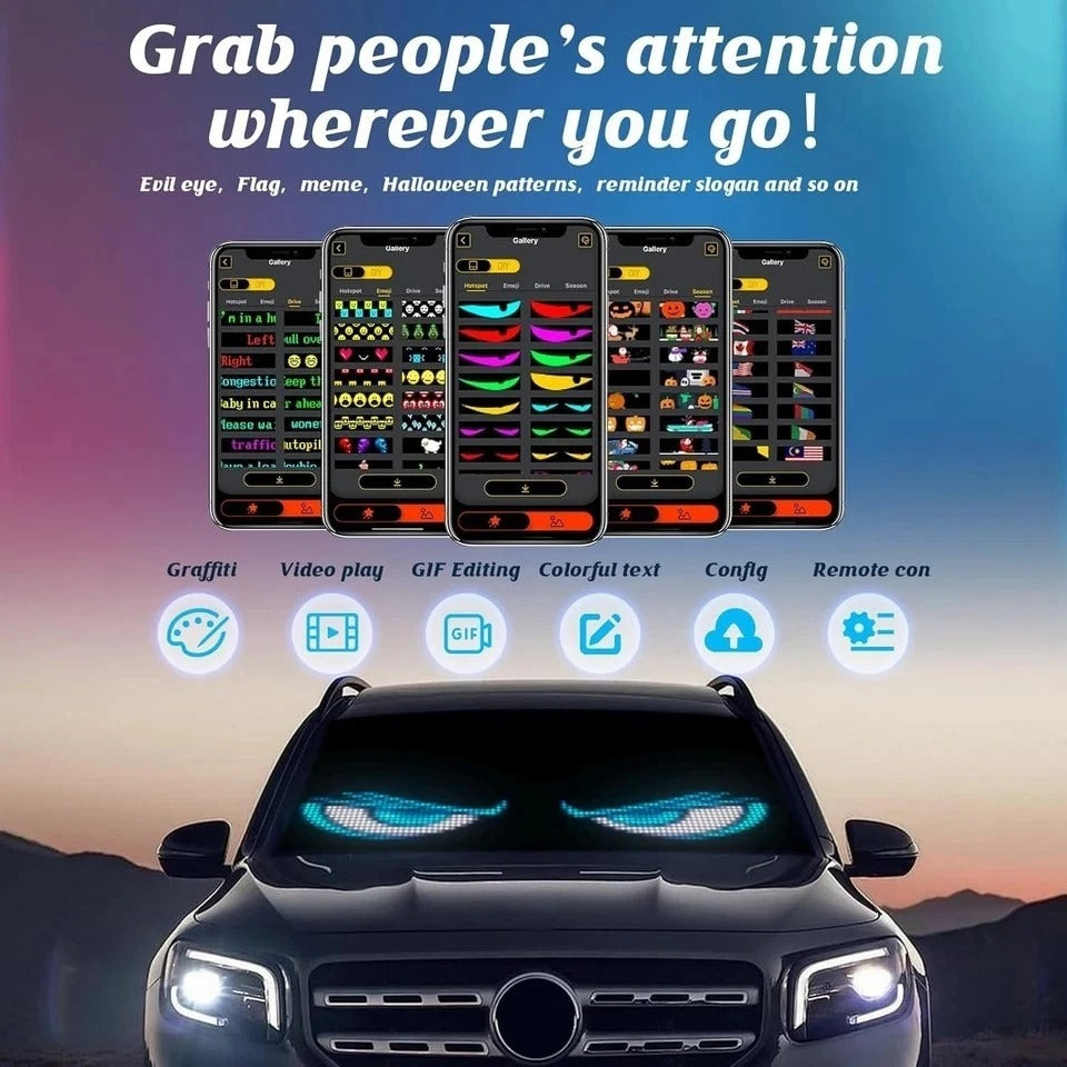 14.72"x3.62" Programmable ojos led para carro Windshield Display for 14.72*3.62