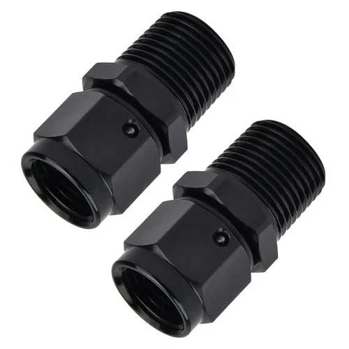 6AN Female to 3/8 NPT Male Swivel Fitting Aluminum 2PCS 6AN to 3/8NPT