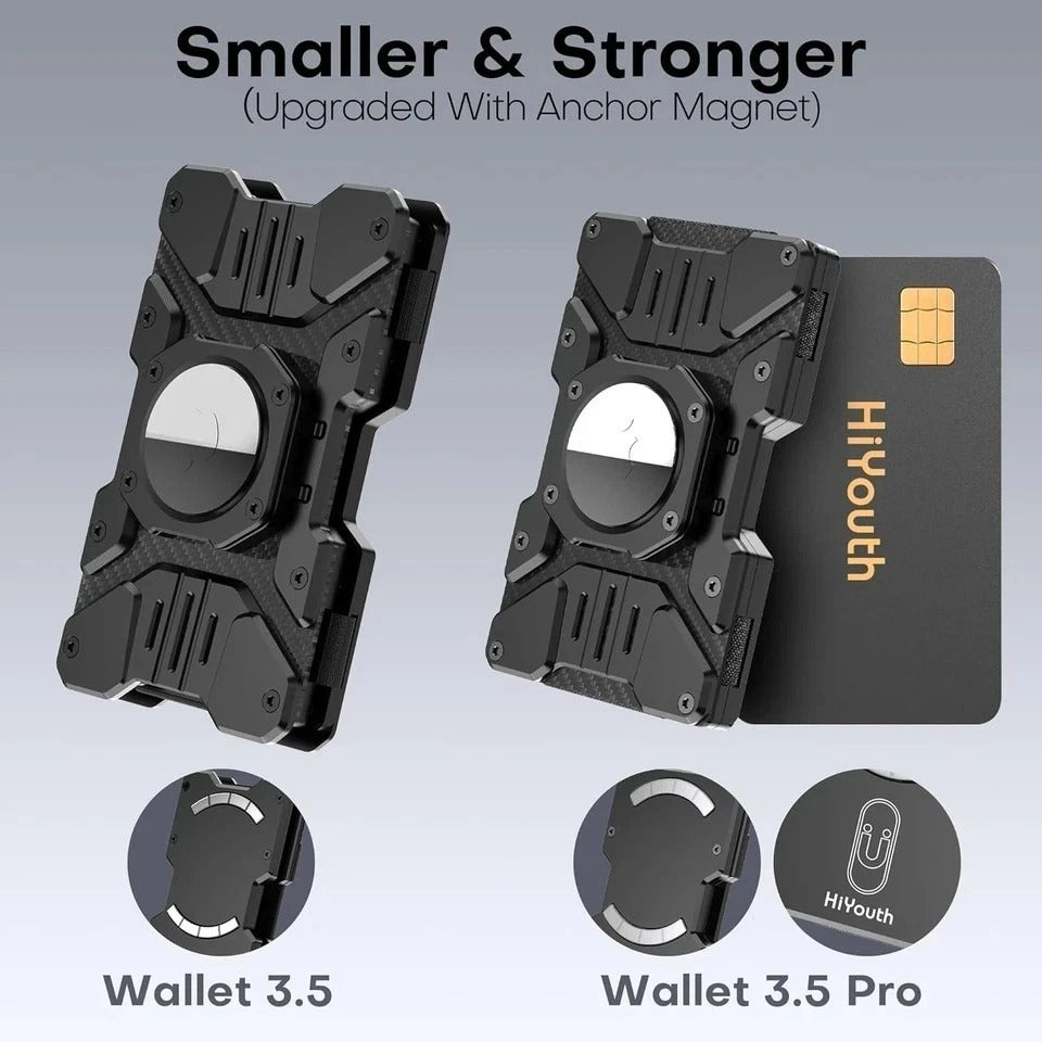 Slim Minimalist Wallet for Men - RFID Proof, Airtag Holder, Magnetic Card Holder