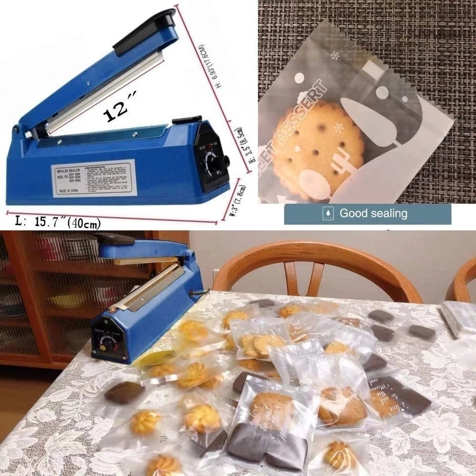 Impulse Heat Sealer Machine Manual Bags, 12 Inch, for Sealing Plastic/Pe PP Bags