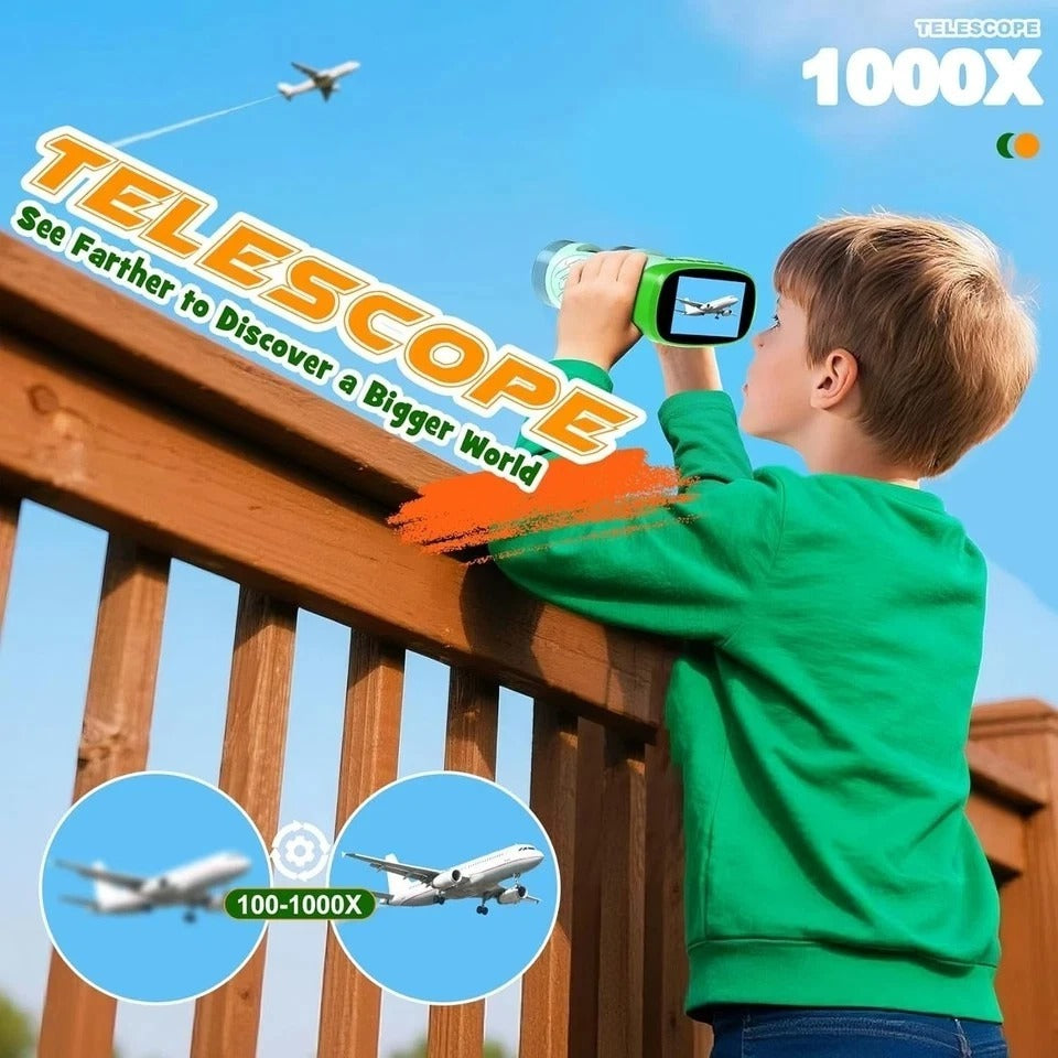 1000X Handheld Microscope for Kids, Temodu 4K 2.0" Screen Educational Science Ki