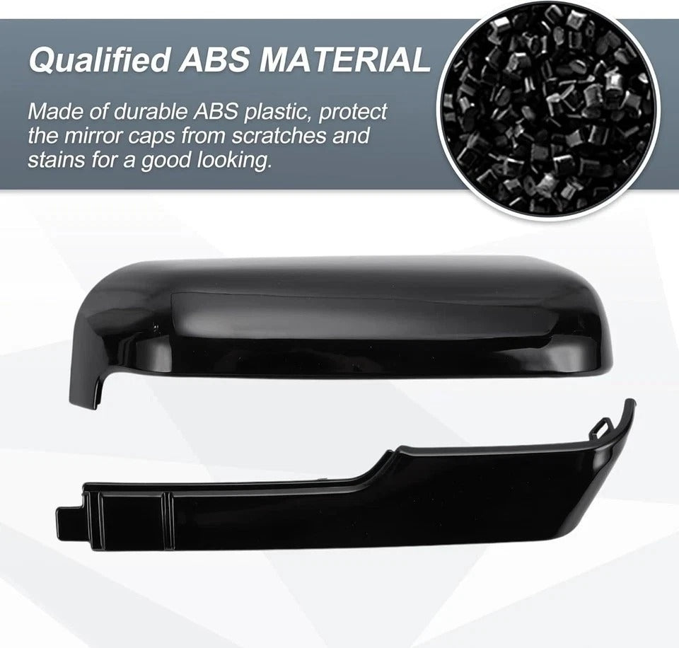 Top Side Tow Mirror Cover Clip-on Mirror Housing Cap Trim for GMC Gloss Black