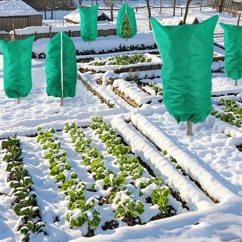 Plant Covers Freeze Protection 2-Pack, 47.3" X 70.9" Frost Covers with Zipper Dr