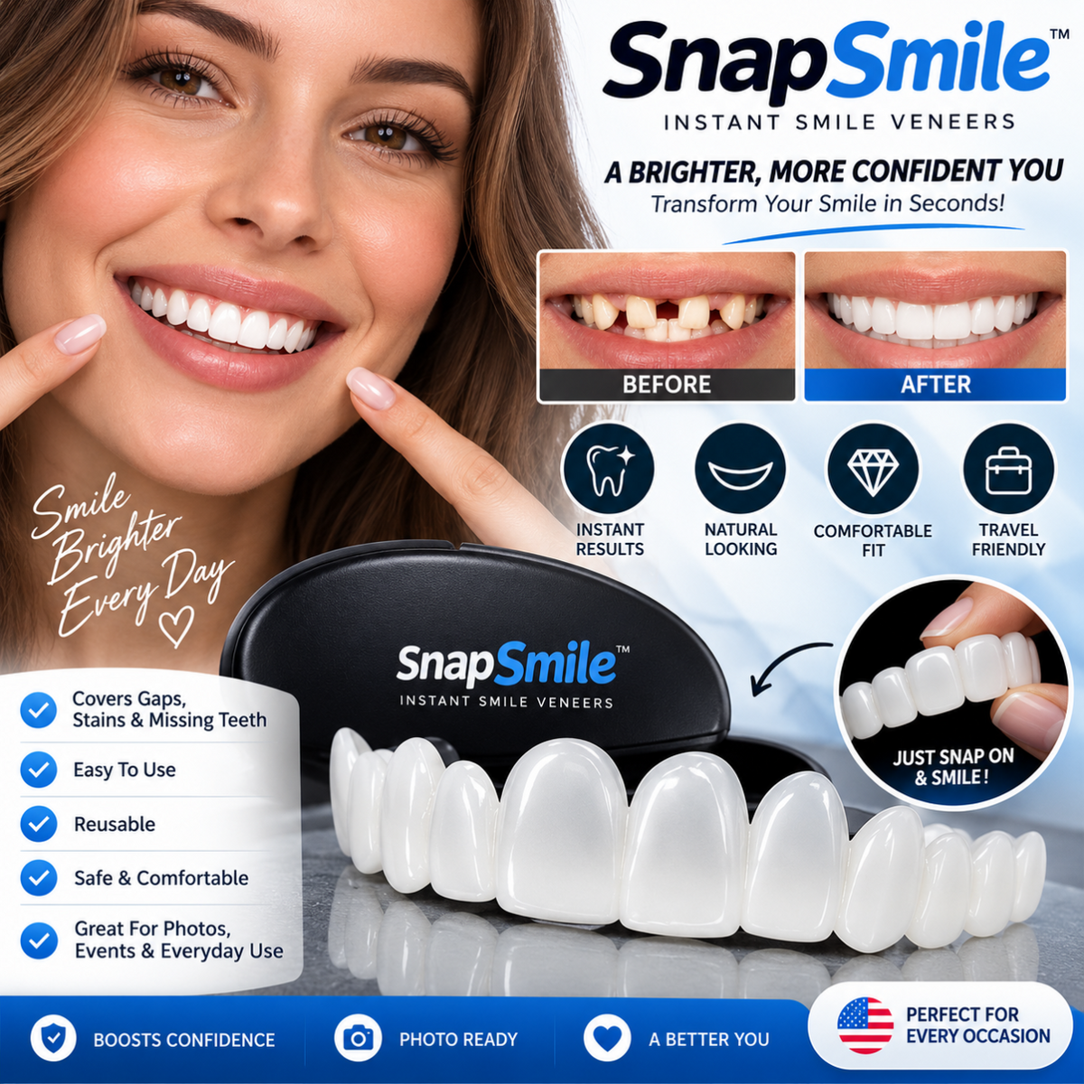 SnapSmile™ Premium Cosmetic Teeth