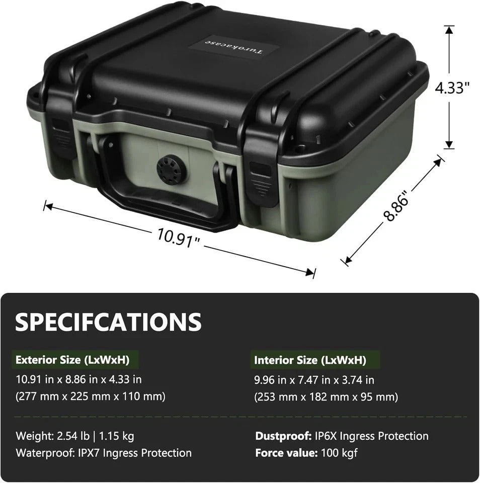 Pistol Case for 2 Handguns – TSA Approved Hard Shell Gun Case with Triple-Layer