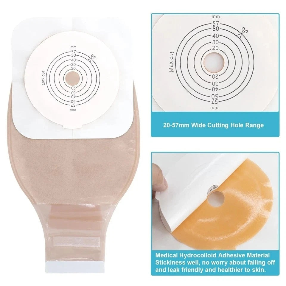 21PCS Ostomy Bags,Colostomy Supplies,Two Piece Drainable Ostomy Pouch for Ile...