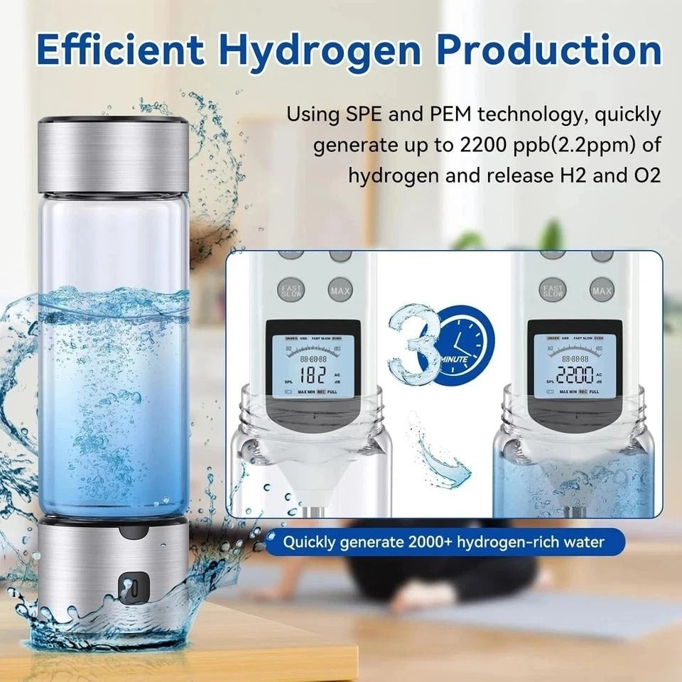 2025 Upgrade Hydrogen Water Bottle Generator, 2 in 1 Hydroh Hydrogen Water Bottl