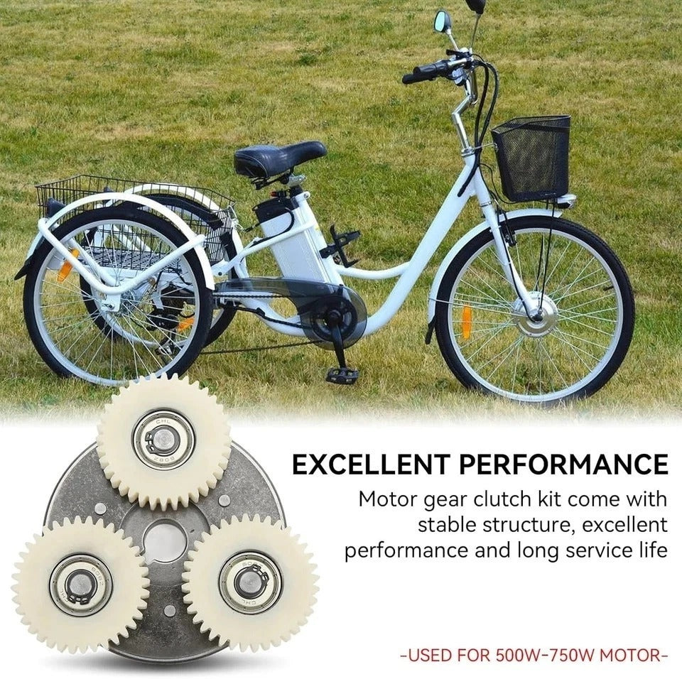 E Bike Motor Gear Clutch Kit, 36T Planetary Nylon Gears Electric Bicycle Accesso
