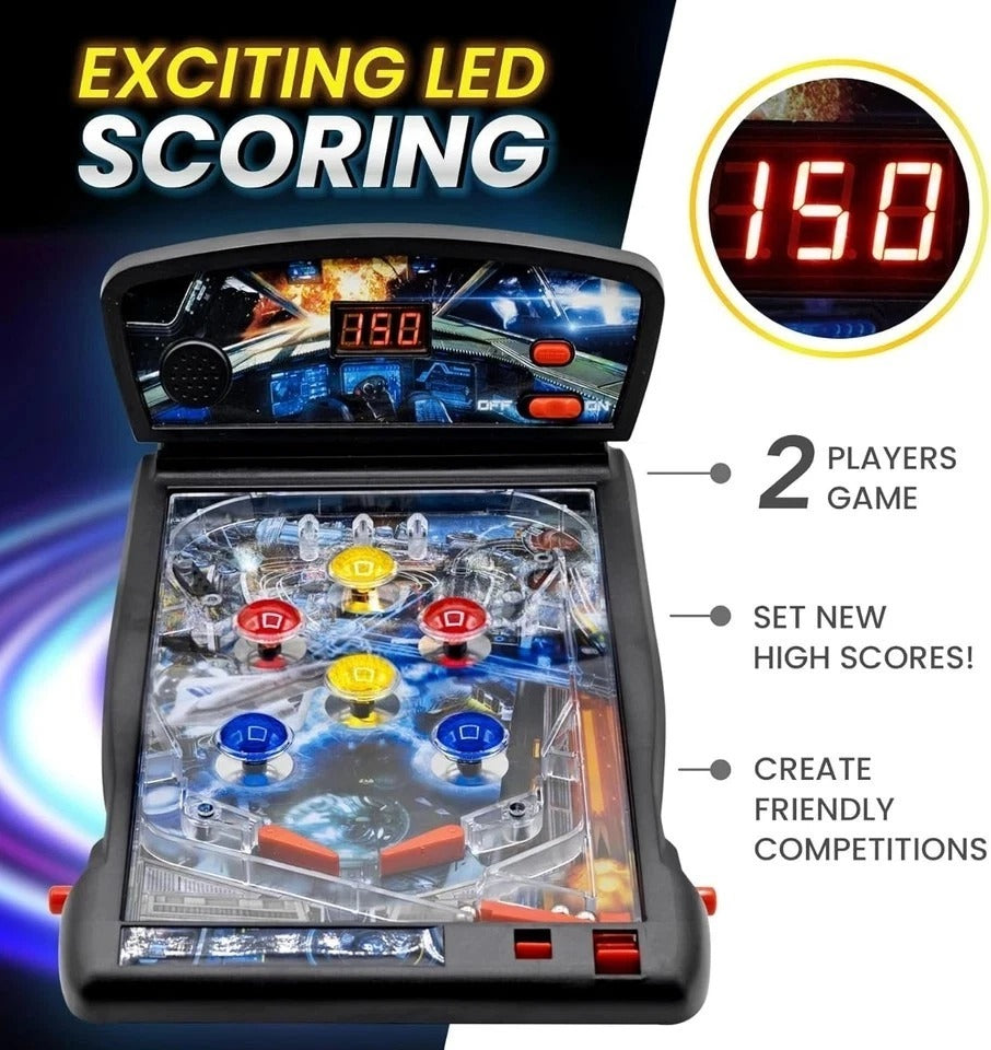 New Era Pinball Game Black – Interactive Tabletop or Floor Arcade Pinball Machin