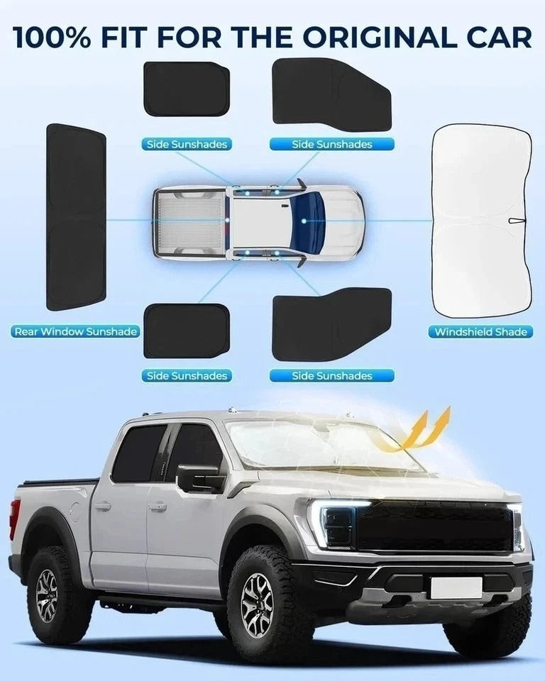 for Ford F150 4Door 2021-2025 Car Window Shades, 6pcs Privacy Sun Shade Set f...