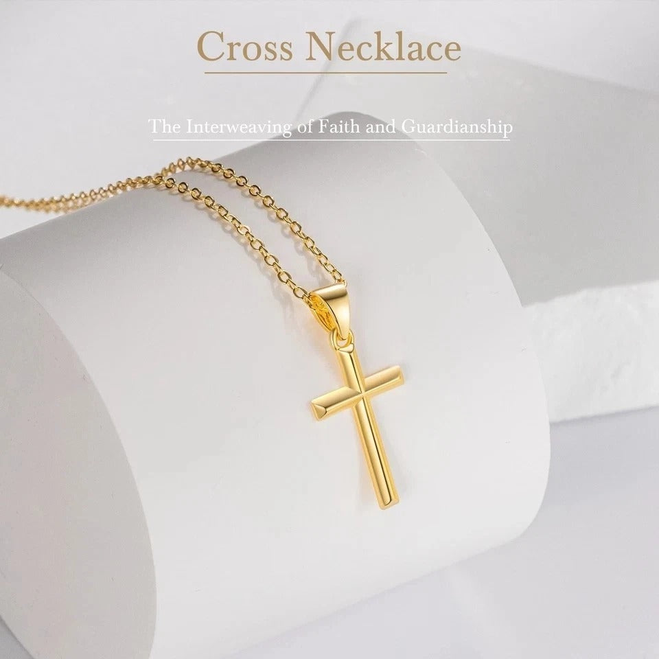 14K Gold Cross Necklace for Women Small Cross Necklace for Women 14K Gold Nec...