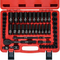 3/8 In. 50 Piece 6 Point Impact Socket Ratchet Drive and Metric Set