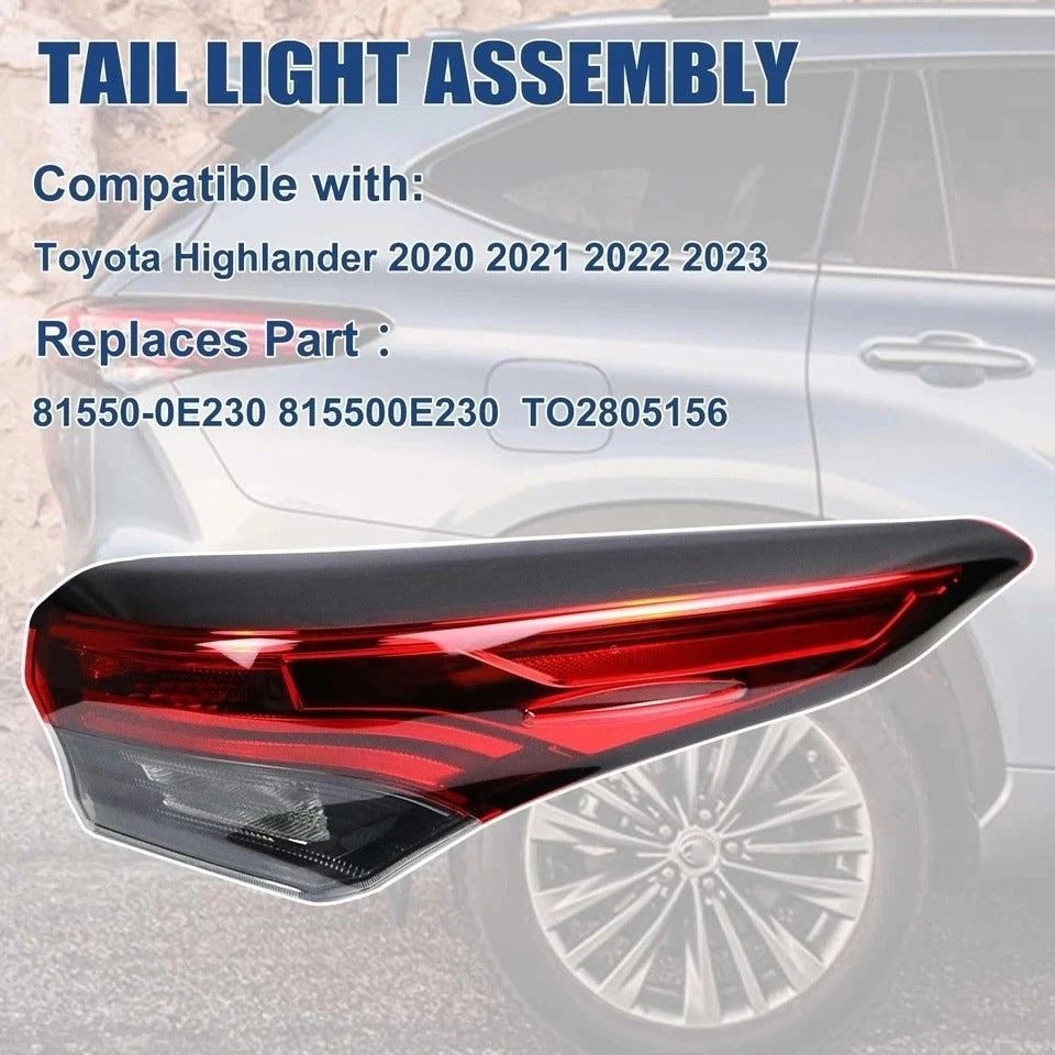 Tail Lights Assembly Rear Lamp Compatible With Highlander 2020 2021 2022 2023...