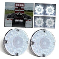 2Pcs 7" Round White LED Backup Lights 17 LED Marker Clearance 17 LED White