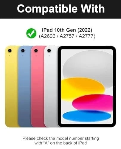 for iPad 11th(A16,2025) 10th Generation Case with Keyboard 10.9 inch Black