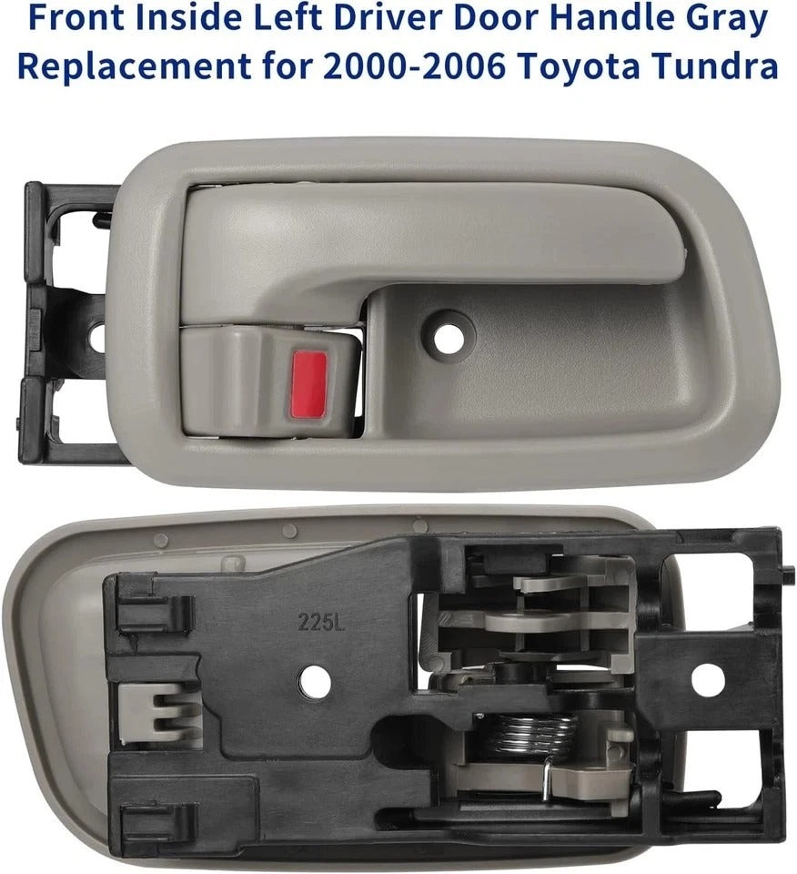 Pair of Interior Door Handles W/Bezel (Light Gray) for Toyota Tundra (Standard/R