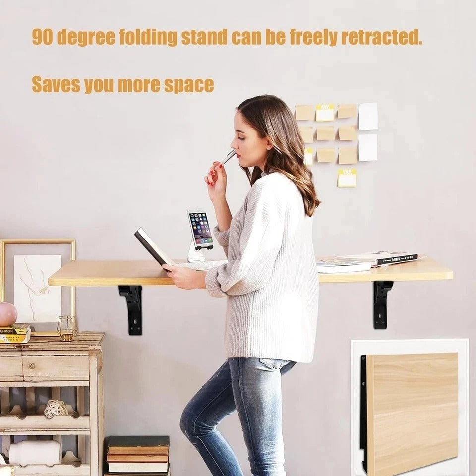 Wall Table Fold Down Hinge,90 Degree Self-Locking Folding Hinge,Save Space Drop