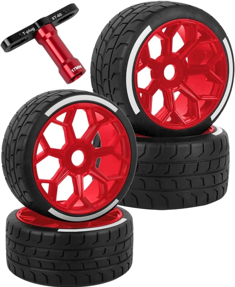 RC Wheel Highway Tires for 1/7 Arrma Felony 6S Blx,4Pcs RC Wheel Rims & Rubber T