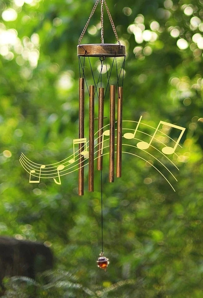 Solar Wind Chimes, Sun Wind Chime Outdoor Clearance W/Glowing Crackle Glass LED