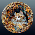 300 Pcs Wooden Cat Puzzles for Adults, Wood Flat Puzzle with 3D Visual Effect
