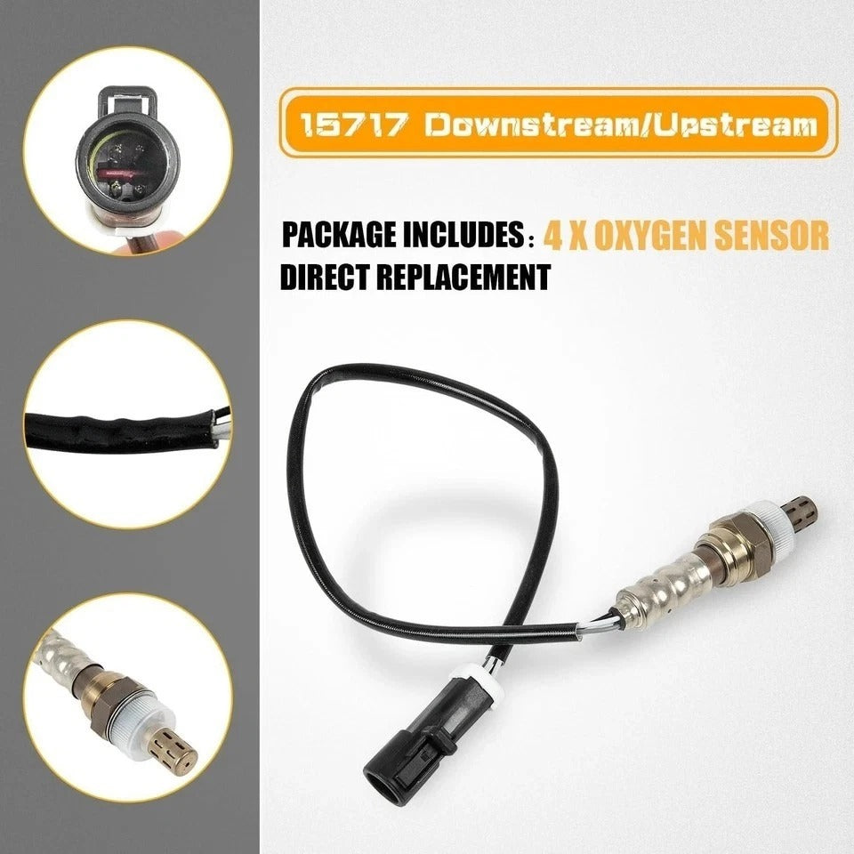 4Pcs O2 Oxygen Sensor 15717 Downstream Upstream Compatible with 1990-2014 Ford
