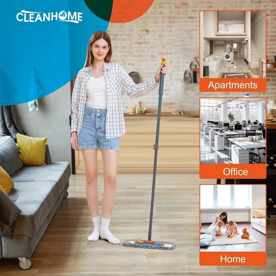 Mops for Floor Cleaning with 3 Different Washable Pads and Extendable 55” Long H