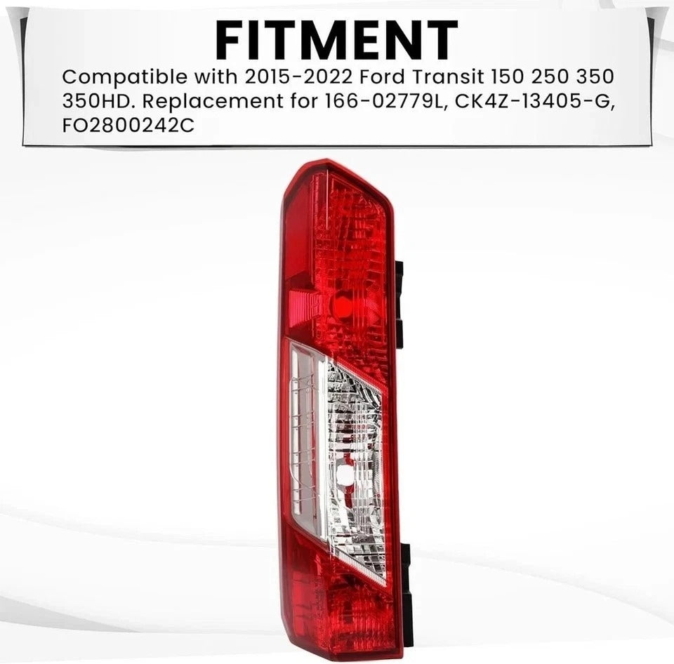 HECASA LH Tail Light Assembly Compatible with 2015-2024 Ford Transit 150 250 ...