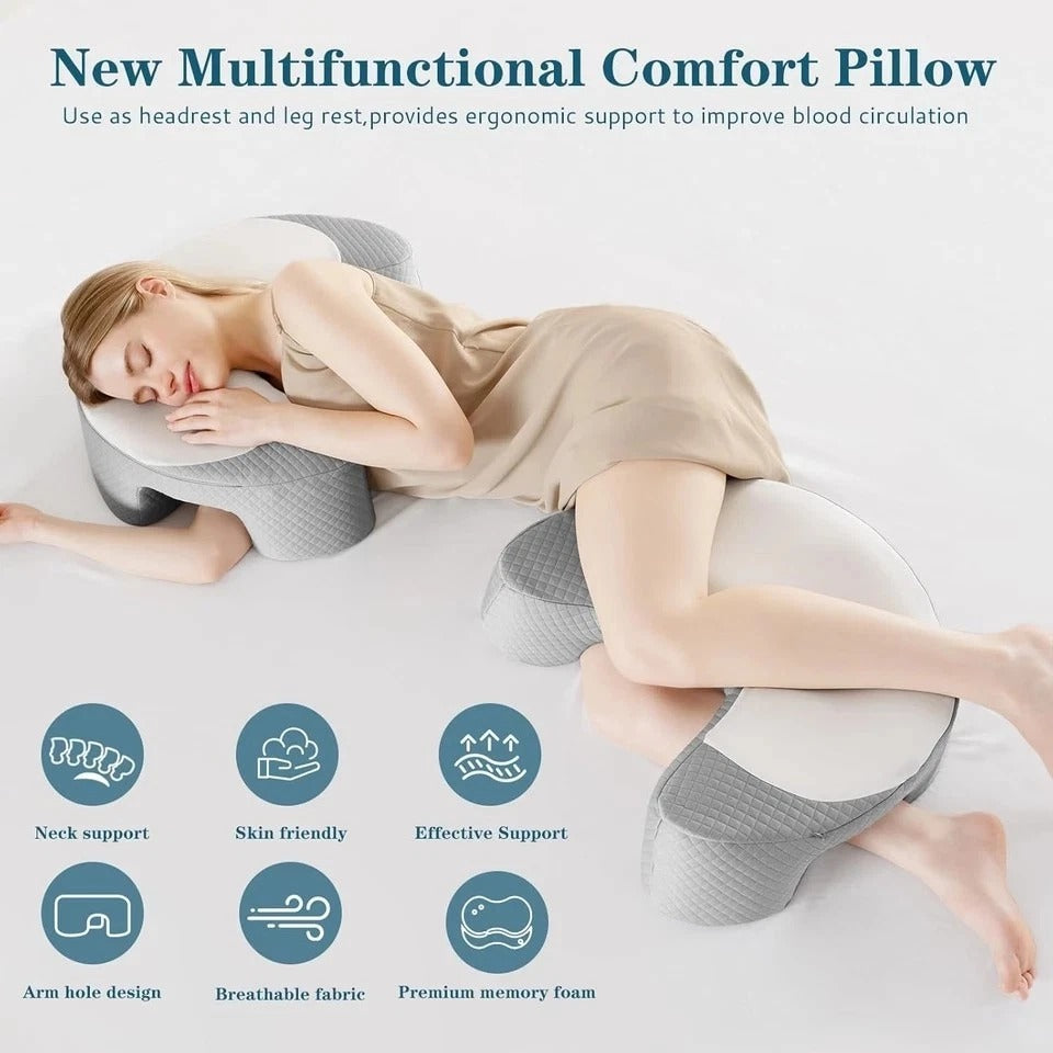 Side Sleeper Pillow - Ergonomic Memory Foam Shoulder Pillow with Arm Holes for N