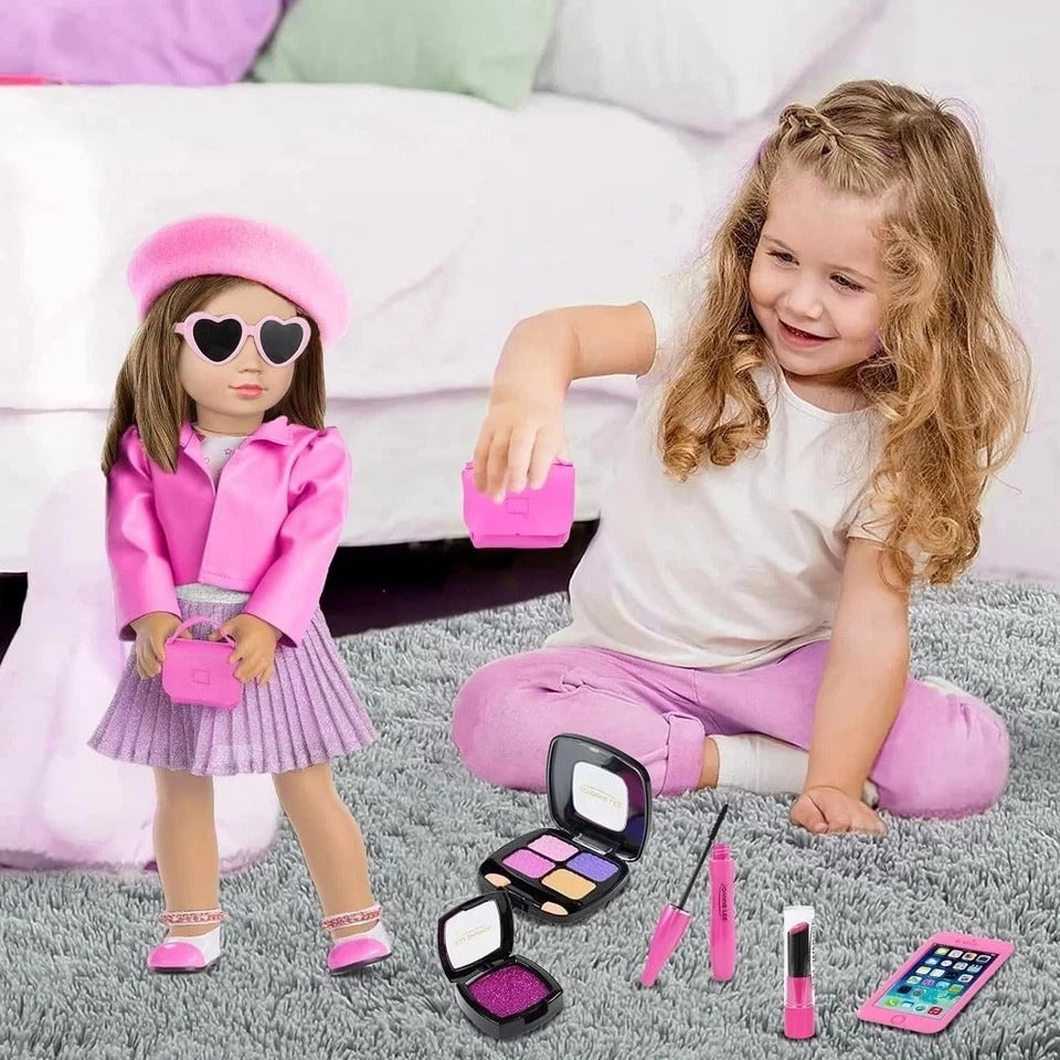 American 18 Inch Doll Makeup Accessories and Clothes,Tote Bag Set for 18" Dolls