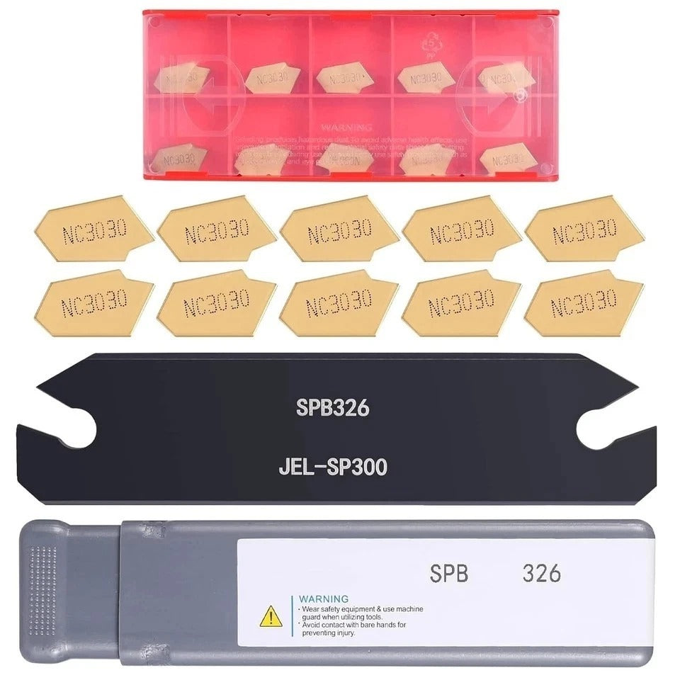 Lathe Cutting & Parting Tool Set with Durable GTN-3 Carbide Inserts Included