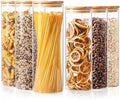 Versatile Tall Glass Jars Set of 6 - Perfect for Pasta, Flour, and Nuts Storage