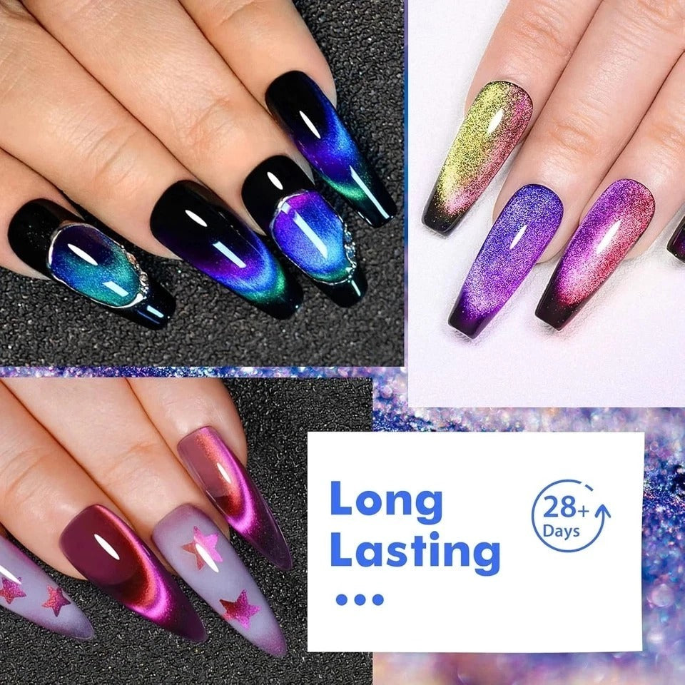 13PCS Cat Eye Gel Nail Polish Set, Gel Polish Kit with Magnet Soak off Gel Nail