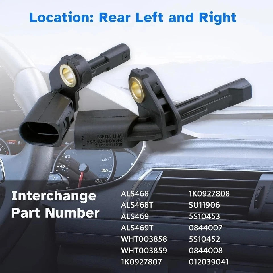 Rear ABS Wheel Speed Sensor Left & Right fit for Passat Jetta Tiguan Beetle Rear