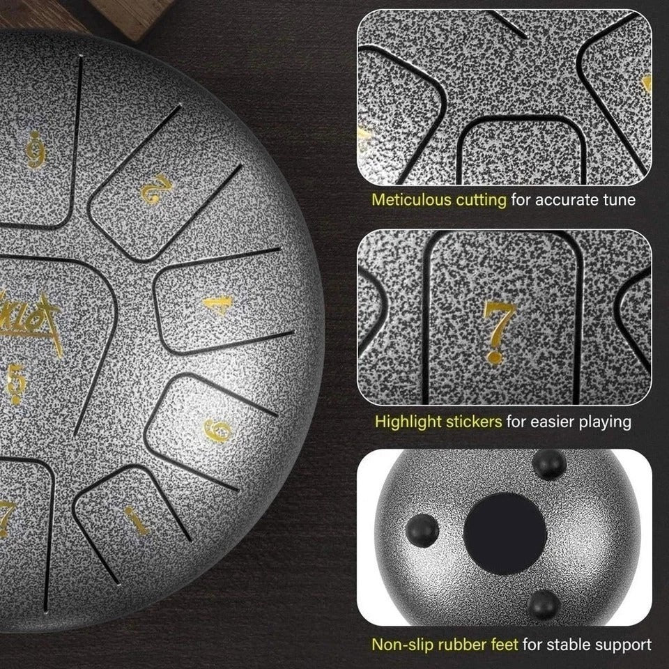 Steel Tongue Drum Panda Drum 8 Notes 6 Inch Tank drum percussion