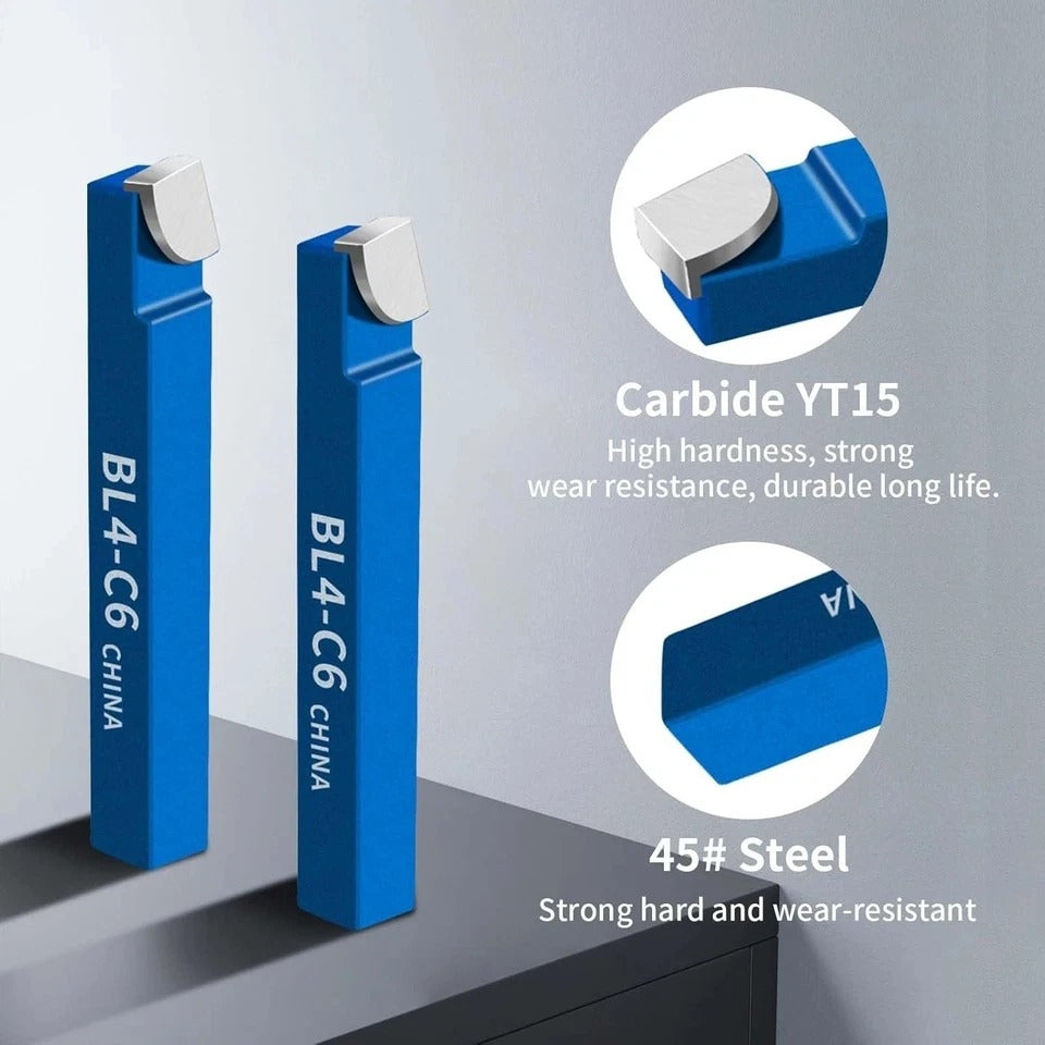 10PCS 1/4" Metal Lathe Carbide Tip Cutter Tool Set for Turning and Boring