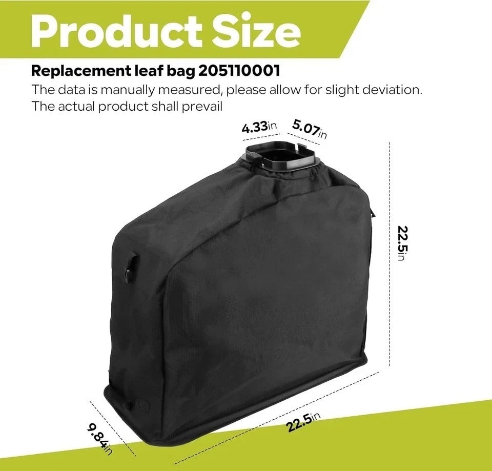 Leaf Bag Replacement Part # 205110001 Compatible with Ryobi 40V Vac Attack Leaf