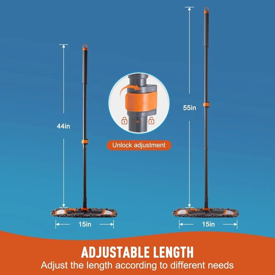 Mops for Floor Cleaning with 3 Different Washable Pads and Extendable 55” Long H