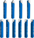 10PCS 1/4" Metal Lathe Carbide Tip Cutter Tool Set for Turning and Boring