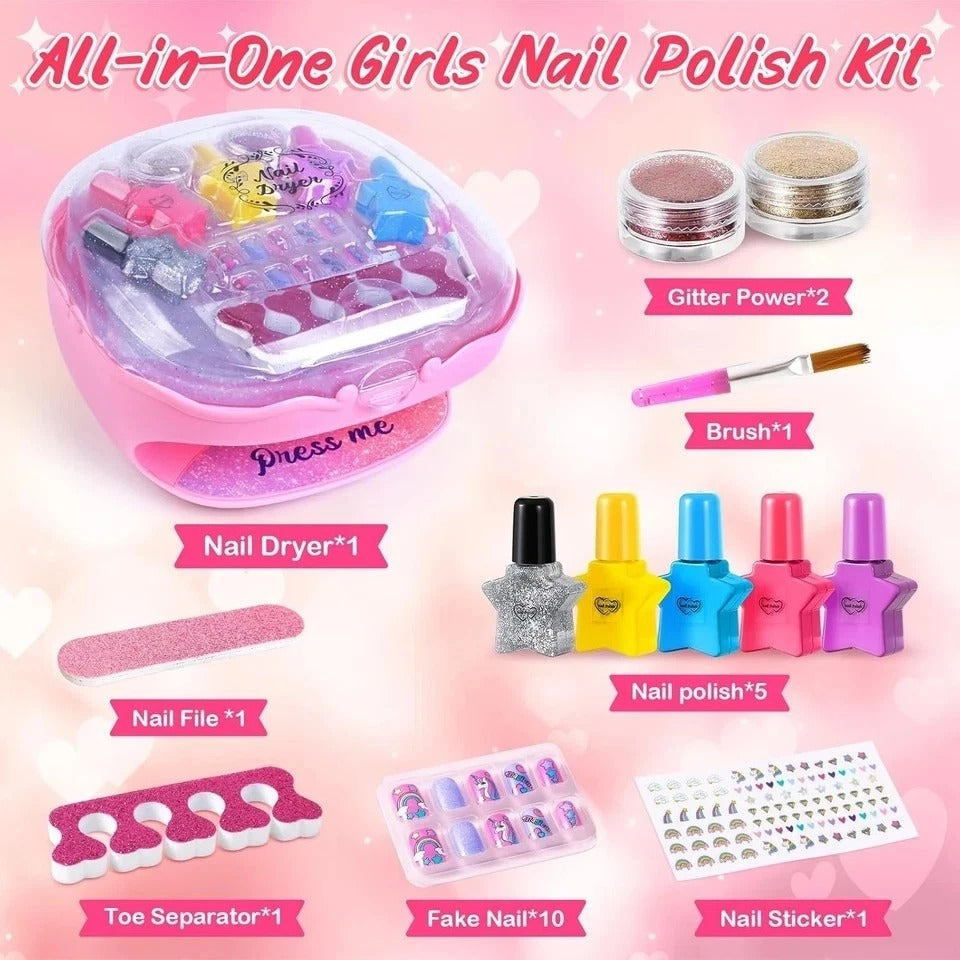 Nail Polish Kit for Girls Ages 7-12 Years Old,Toy for Girls 5 6 7 8 9 10 11 12 Y