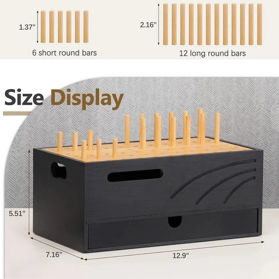 Bamboo Charging Station for Multiple Devices, Charger Organizer Desk Docking Sta